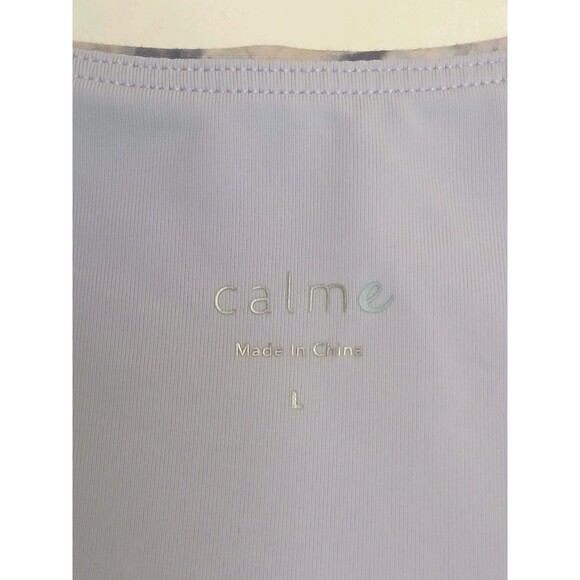 Calme Johnny Was Sports Bra Sz L Endurance Cosmic Purple Print Racer Back - Picture 5 of 11